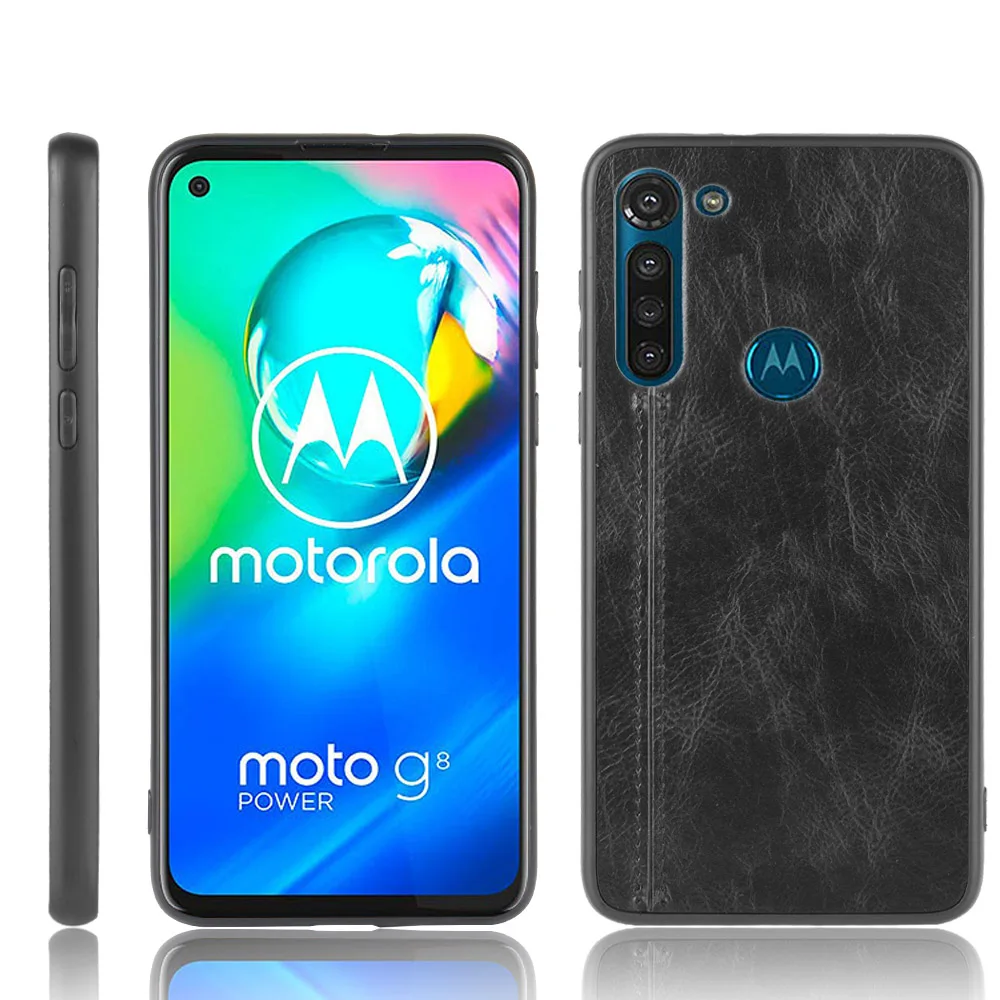 For Motorola Moto G8 Power Xt2041-1 Case Suture Soft Edge Pu