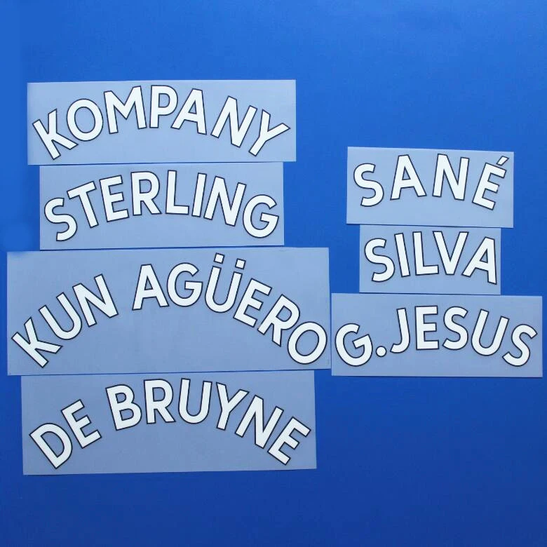 

2019 2020 10 KUN AGUERO 17 DE BRUYNE 7 STERLING 9 G.JESUS number for Manchester City Hot stamping patches badges