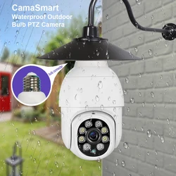 3mp Wifi Camera Outdoor with E27 Light LED Bulb Full Color Night Vision Two Way Talk Auto Track Video Surveillance Ycc365plus