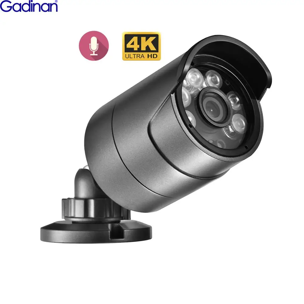 IP-камера Gadinan 4K H.265AI камера видеонаблюдения с датчиком движения и поддержкой POE 8