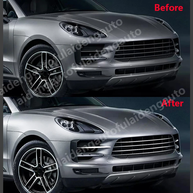 6 шт. для Porsche Macan из нержавеющей стали Передняя решетка гриль декоративная отделка автомобильные аксессуары