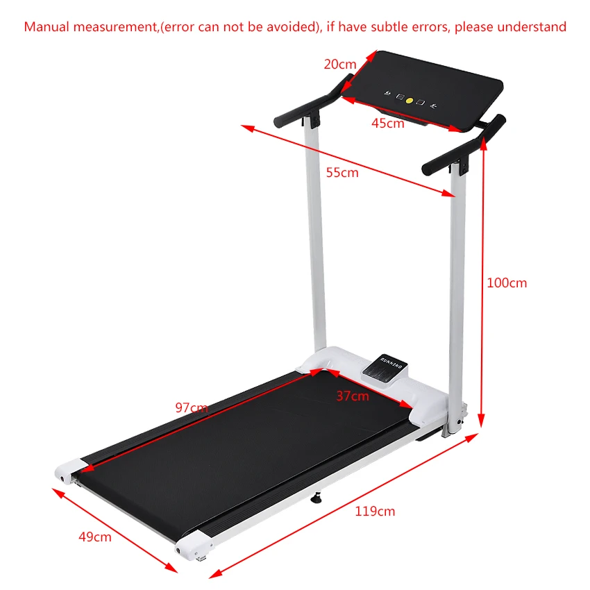 US $207.67 Small Foldable Treadmill A1 Home Shockproof Running Machine Multifunctional Folding Walking Machine Indoor Fitness Equipment