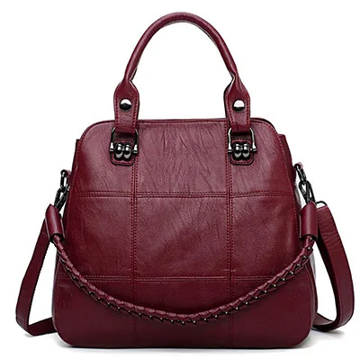 AMYGG роскошные сумки женские сумки дизайнерские женские мягкие кожаные сумки через плечо винтажные женские сумки повседневные сумки - Цвет: WineRed