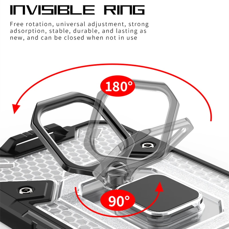Magnetic Metal Finger Ring Holder Anti-Fall Case For iPhone 13 Pro Max 12 Mini 11 Pro Max Xs Max XR X Mobile Phone Holder Cover