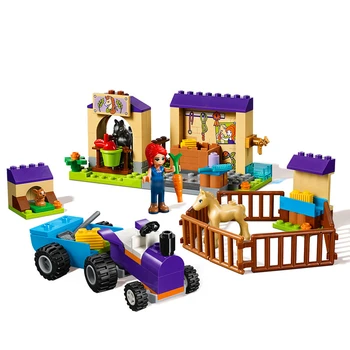 

LARI 11197 121Pcs Princess Girl Friends Mia's Foal Stable Tractor Model Building Blocks Brick Compatible 41361 Toys For Children