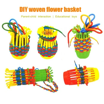 

Girl Threading Woven Flower Basket Child Creativity Game Toddler Manual DIY Desktop Educational Toys