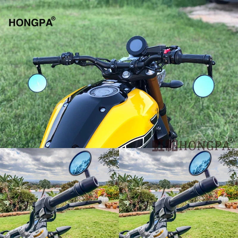 Round 7/8" Handlebar Aluminum Alloy Motocycle Rearview Mirrors Moto End Motor Side Mirrors Motorcycle Cafe Racer Accessories