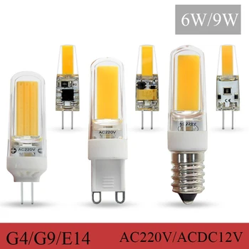 

Best quality G4 G9 E14 LED Bulb Lamp SMD COB DC12V AC 220V 3W 6W 9W 1505 Dimmable Led-Licht Dimmbar Kronleuchter Lichter Erset