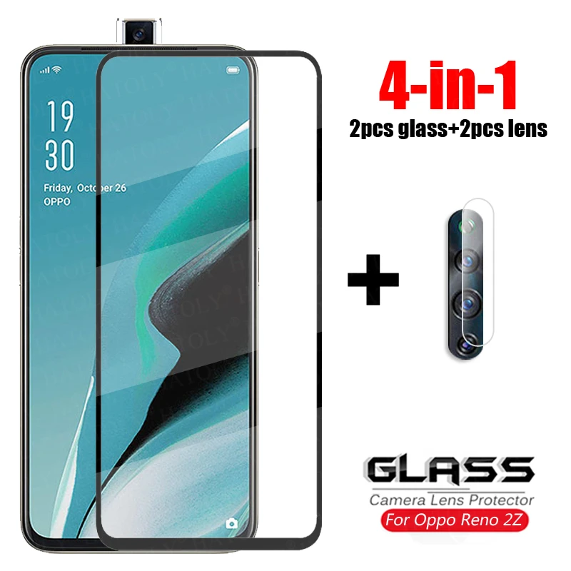 4-in-1 Glass on Reno 2Z Tempered Glass For Oppo Reno2 Z 3 4 Lite 4Z 4F Ace 2 Camera Lens Screen Protector Full Cover Phone Film afbeelding