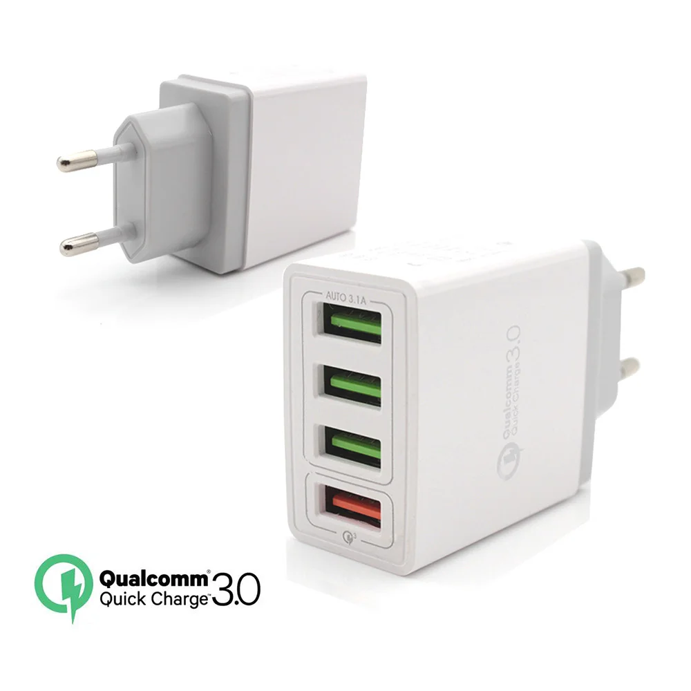 

Phone USB Charger Fast Quick Charge QC 3.0 Fast Charger Charging Charger for iPhone Samsung Xiaomi Huawei 4 in 1 Mobile Adapter