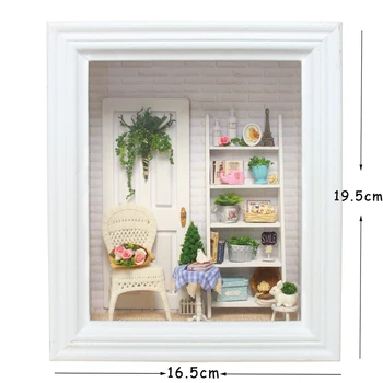 

Doll House Photo Frame Miniature with Furniture DIY Wooden LED Dollhouse Miniaturas Toys for Children Room Decoration