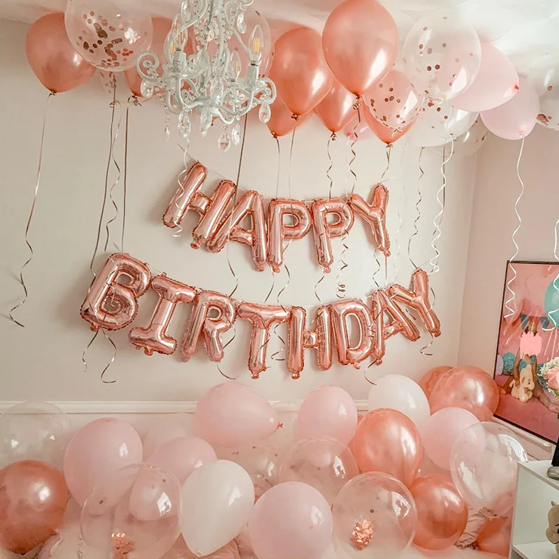 

Rose Gold Theme Party Decorations Foil Balloon Number Balloon Helium Balloon Wedding Birthday Bachelorette Party Baby Shower