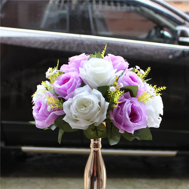 35 см роза для рукоделия шары из искусственных цветов центральный Декор Свадебный букет Цветочная композиция фон вечерние домашний стол цветок - Цвет: diameter 26cm B5