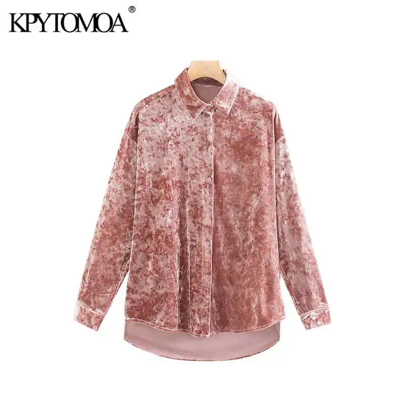 Vintage Stylish Office Wear Velvet Irregular Blouses Women 2020 Fashion Lapel Collar Long Sleeve Side Vents Shirts Chic Tops Vintage Stylish Office Wear Velvet Irregular Blouses Women 2020 Fashion Lapel Collar Long Sleeve Side Vents Shirts Chic Tops