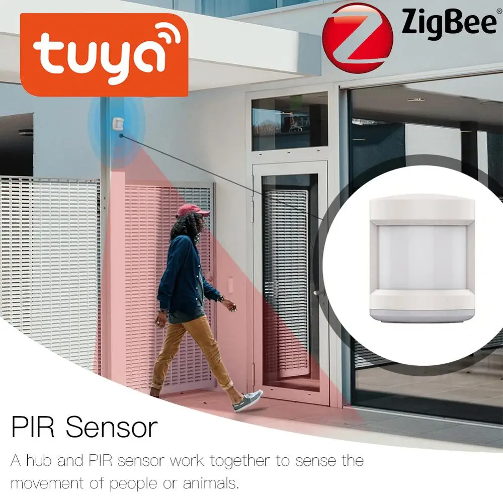 Беспроводной смарт датчик движения Tuya ZigBee Wi Fi детектор с питанием от