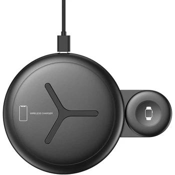 

2 in 1 Wireless Charger Pad for iPhone Apple Watch and Qi Fast Charger Retractable Wireless Charging Station