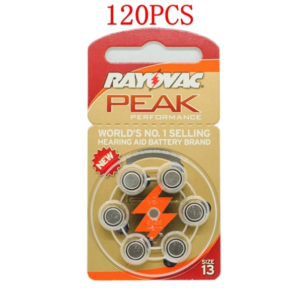 120 шт Rayovac пиковая цинковая воздушная батарея для слухового аппарата A13 PR48 ZA13 A312 PR41 ZA312 10A PR70 ZA10 батарея для слуховых аппаратов - Цвет: 120pcs A13