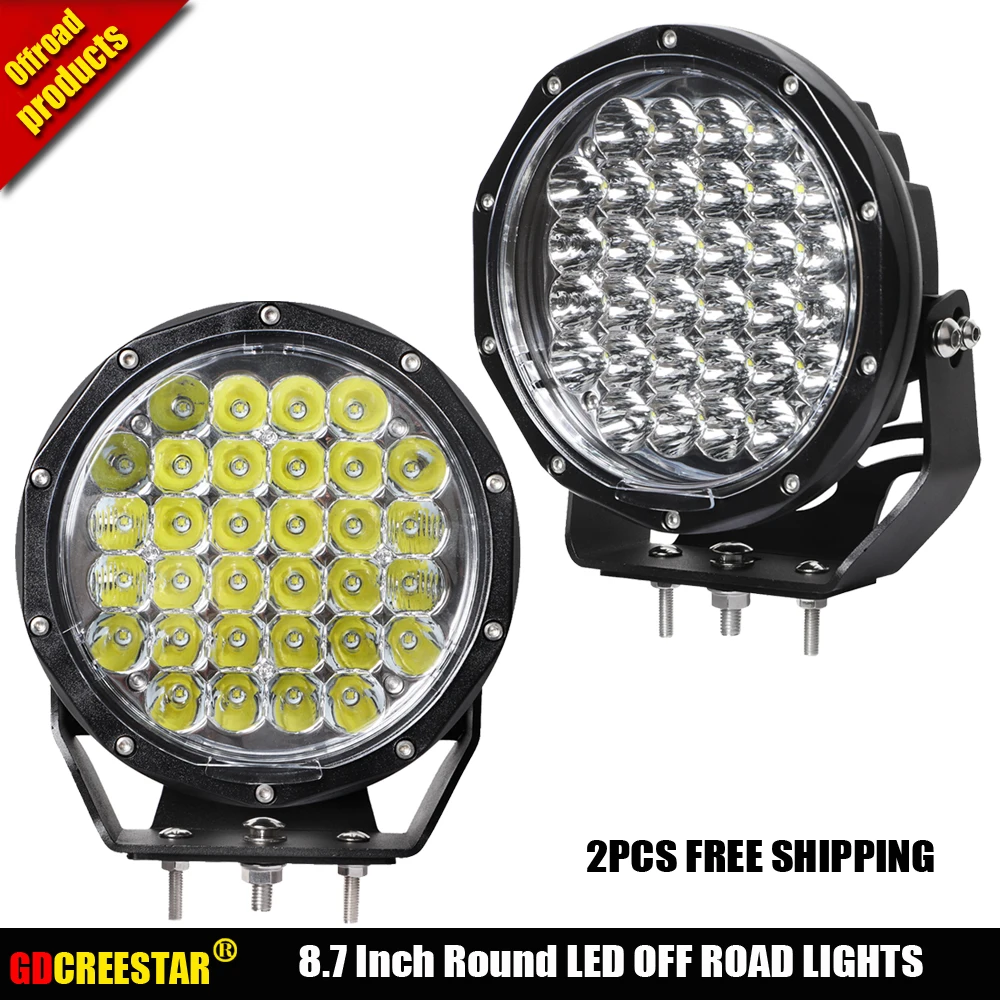 8.7\ inch Round 105W 128W 4x4 Driving Lights For Car Tractor Boat Off Road 4WD Truck SUV ATV Fog Beam Headlights x2pcs/lots
