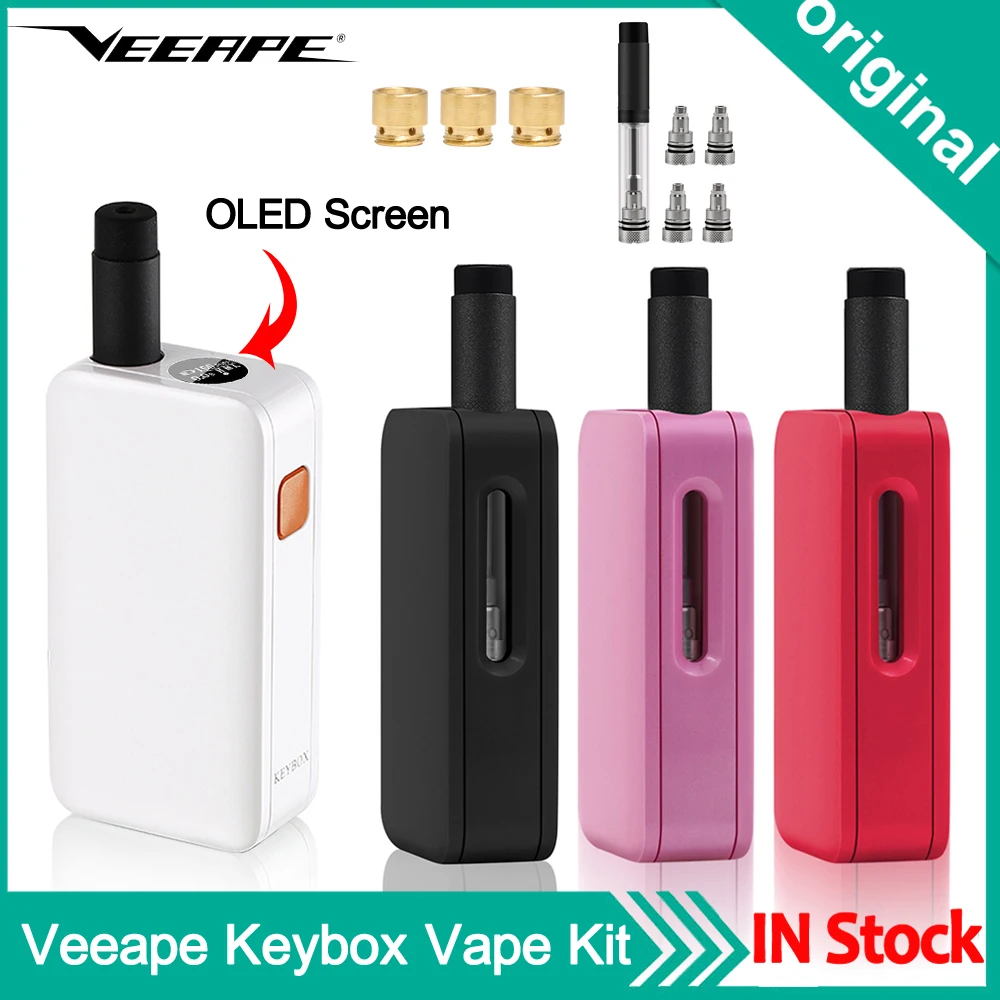 

E Cigarette Original Veeape KEYBOX Pod Vape Kit With 1ml V19 Clearomizer Atomizer Vape Pen Vaporizer VS Vmini ploomtech Kit