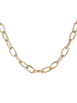 

Hyperbole Party Stylish Necklace Golden Color Monolayer Chain Oval Shape Design WOMEN GIFTS
