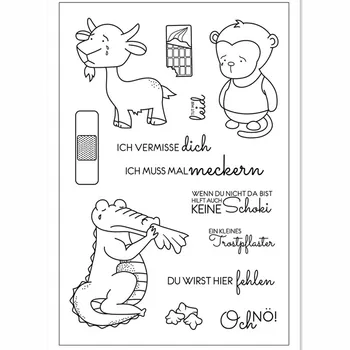 

German word Transparent Clear stamp and cutting dies DIY Silicone Seals Scrapbooking /Card Making/Photo Album Decoration