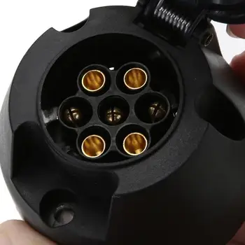 

12V 7 Pin Trailer Plug Socket Connector Adapter Bracket for Trailer Caravan Towing Towbar Black Mounting Adapters Sockets