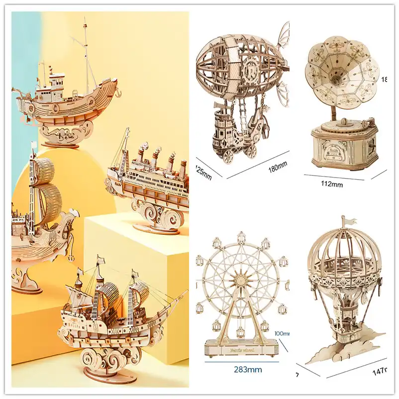 Diy水車と宇宙船木製モデル作成キット組立おもちゃ 手作りの組立大人と子供のため 木製 Diy クラフト Aliexpress
