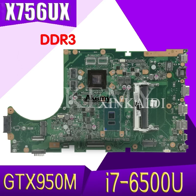 X756UX материнская плата для ноутбука ASUS X756U X756UWK X756UJ X756UB X756UV i7-6500U GTX950M/2 ГБ памяти DDR3 |