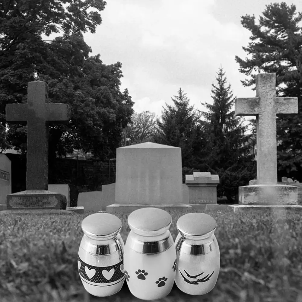 Mini urna de acero inoxidable para cremación del corazón, casquete funerario para mascotas, urnas útiles para mascotas