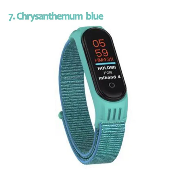 Нейлоновый ремешок для xiaomi mi band 4 ремешок браслет NFC умные часы замена xiaomi mi band 3 цветной Ремешок Браслет против потери - Цвет ремешка: 7