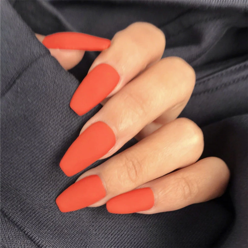 24 Pcs Matte False Nails Full Cover Acrylic Orange Color Long Square Head Europe And The United States Press On Nails With Glue False Nails Aliexpress 24 Pcs Matte False Nails Full Cover Acrylic Orange Color Long Square Head Europe And The United States Press On Nails With Glue False Nails Aliexpress