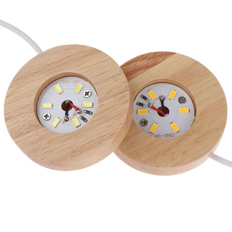 Base Lumineuse LED Interface USB Matériau En Bois De Chêne