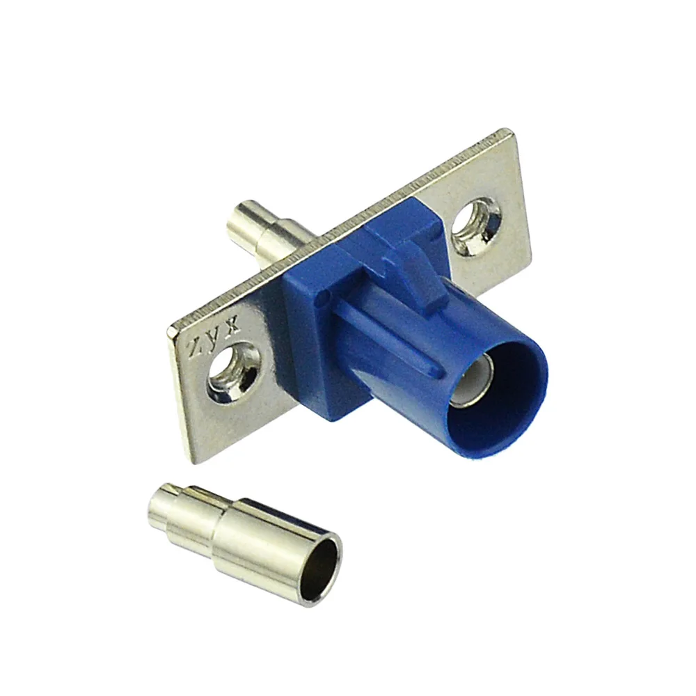 Superbat GPS Antenna Connector Fakra C 2 hole Panel Plug Blue for GPS