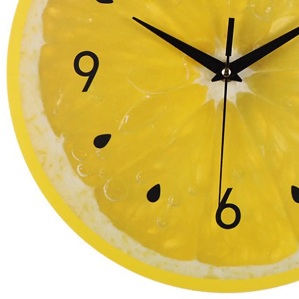 

1pc Home Lemon Design Suction Clock Wall Clock Time Battery Powered Plastic Wall Clocks in the Kitchen Home Decor