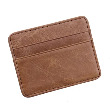 

New Mens Simple Card Holder Wallet Leather Fashion Solid Color Male Mini Card Wallet Men Tarjetero Hombre