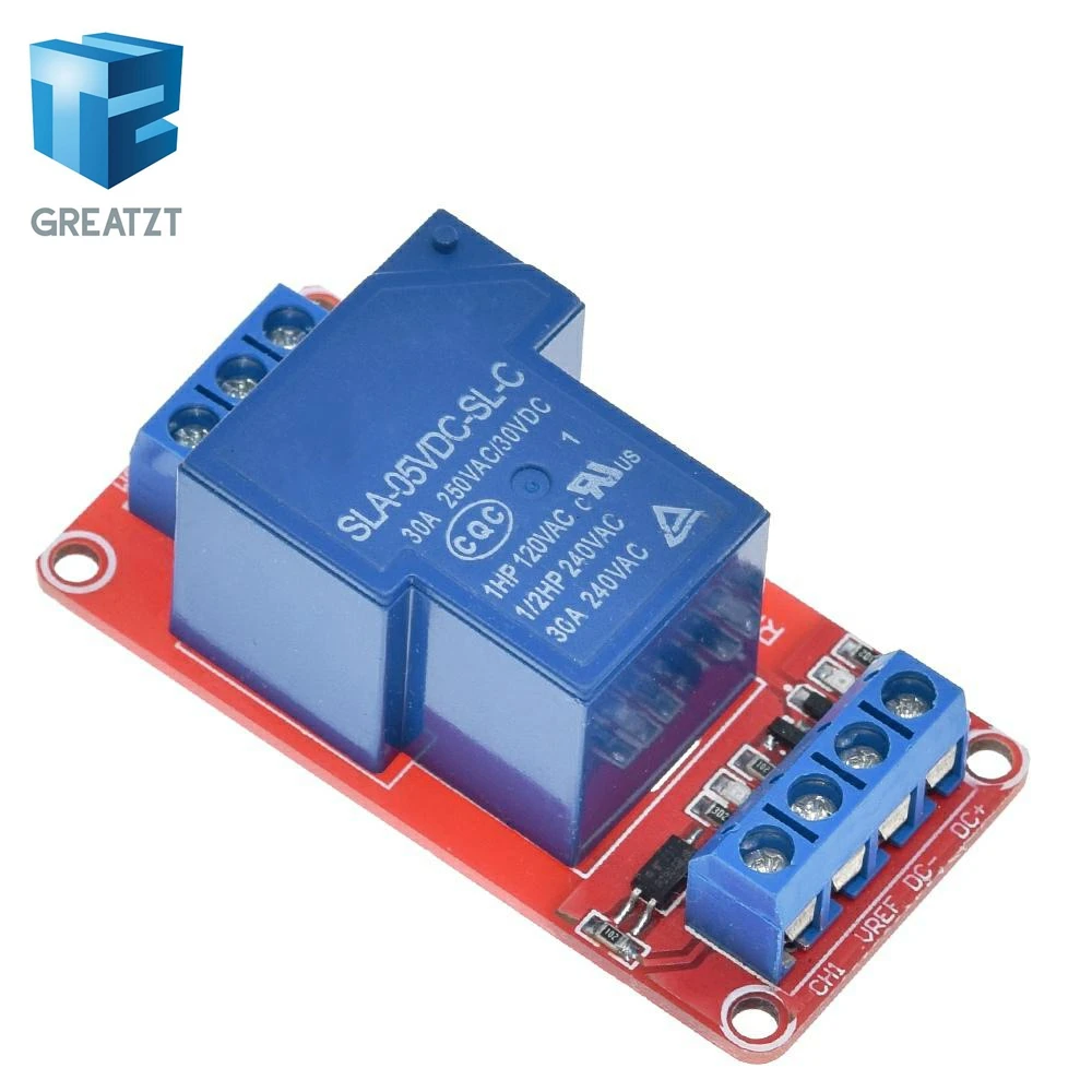 

1pcs 5V 30A Two-way isolation relay module High/low level trigger 5V 30A 1-Channel Relay Module+Electronic With Optocoupler