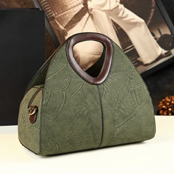 

2020 New Fashion Middle-aged Single Shoulder Messenger Bag Simple Mother Bag Retro Women's Leather Bags