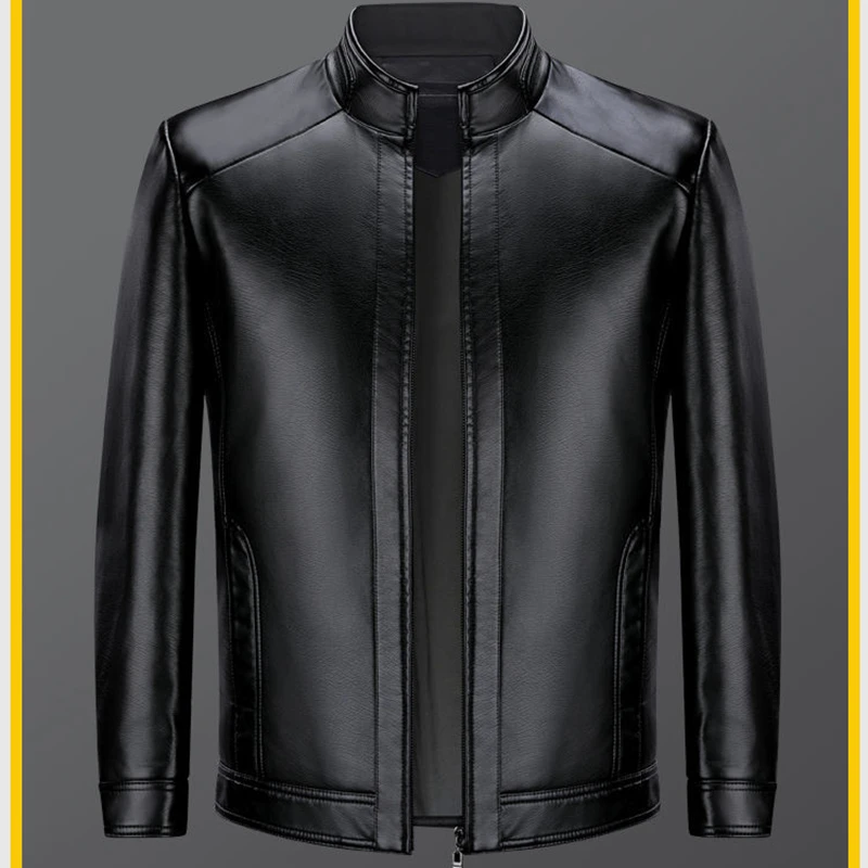 Brand Men Jacket 2020 New Spring Fall Soft Leather Jackets For Man Clothing Long Sleeves Coat Fashion Korean Style Thin Clothing