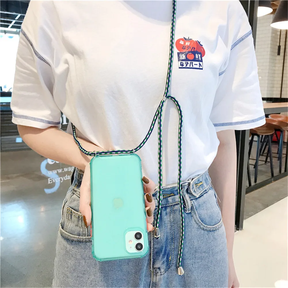 Custodia IPhone 12 Pro Max Con Cordoncino – Silicone Liquido Verde - 4