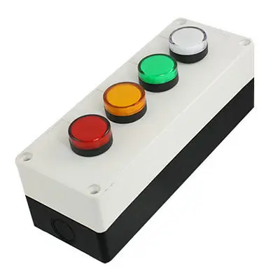 

AC/DC 110V Red Yellow Green White LED Signal Indicator Lamp Box