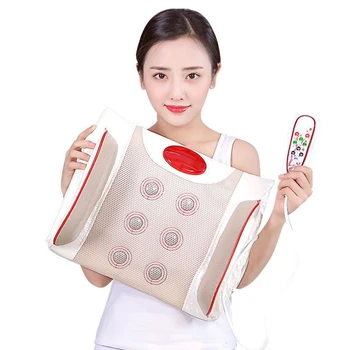 

Lumbar Traction Device Waist Back Massage Pillow Temperature Controlled Heat Moxibustion Massager Magnetic Therapy Car Cushion