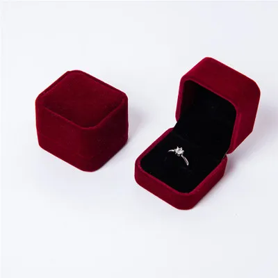 1 шт. Squre Свадебные бархатные серьги кольцо коробка выставочная витрина для украшений подарочные коробки удивительные Новинка - Цвет: Dark red