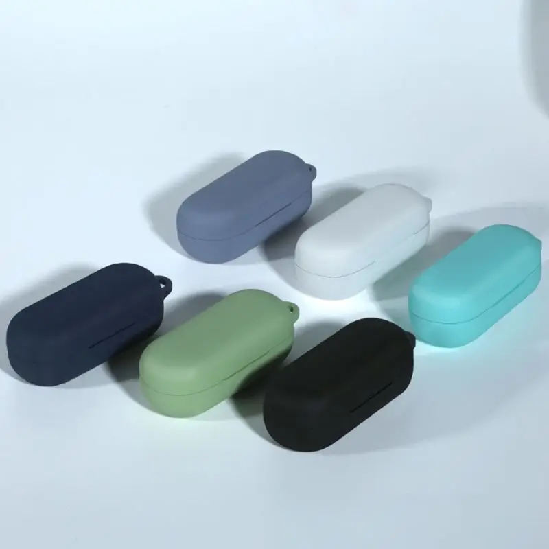 

For hua wei flypods 3i bluetooth earpods Case Silicone With Metal Hook Shockproof Earphones Skin Protective Earbuds Cover