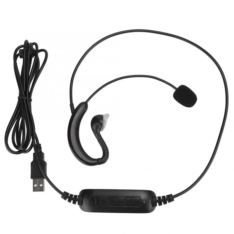 earbud Ear Hook Headset USB Headphone Computer Notebook Accessory for Skype QQ MSN audifono Notebook Headset