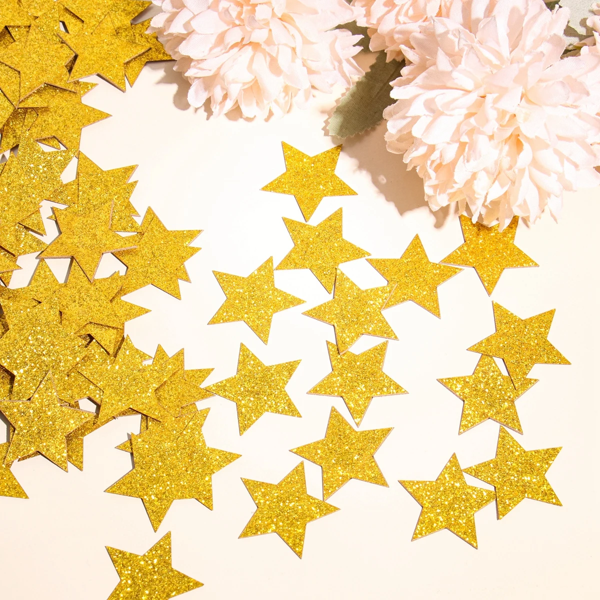 100Pcs Gold Glitter Star Table Confetti Wedding Decor Birthday Hen Party Supply 