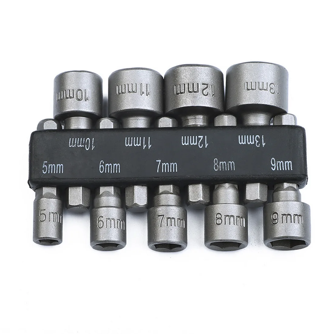 

9pcs Socket Wrench Screw Power Drill Adapter Tool Nut Driver Drill Bit Set For Screws Hooks Bolt Heads 5mm-13mm Drill Adapter