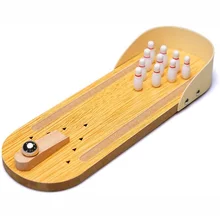 

Wooden Mini Desktop Tabletop Bowling Game Set Fun Indoor Parent-Child Interactive Developmental Toys For Bowlers Children Gifts