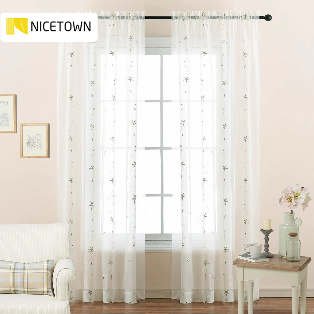 NICETOWN 1PC Print Moroccan Pattern Sheer Curtain Grommet Decoration Items with Modern Living Room Bedroom Fashion Voile | Дом и сад