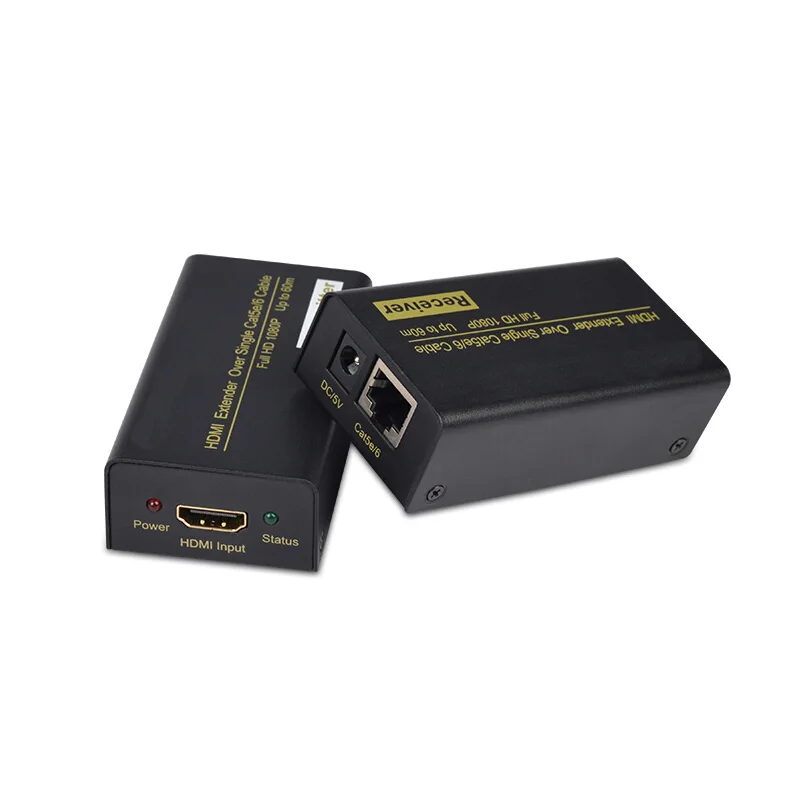 HDMI extender 60 meters hdmi to RJ45 single network cable network transmission signal amplifier 60 meters computer connected