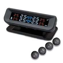 C260 USB Перезаряжаемый ЖК-экран автомобиля солнечной энергии авто реальный прибор для определения времени вибрации профессиональный беспроводной монитор давления в шинах